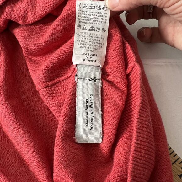 J Crew Sweater Men Large Red Cotton Cashmere Blend V Neck Knit Long Sleeve JCREW - Picture 10 of 11